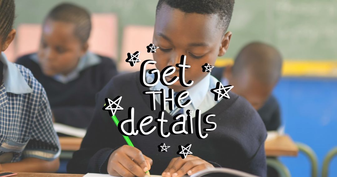 Young Students Focusing on Classwork, Education Theme