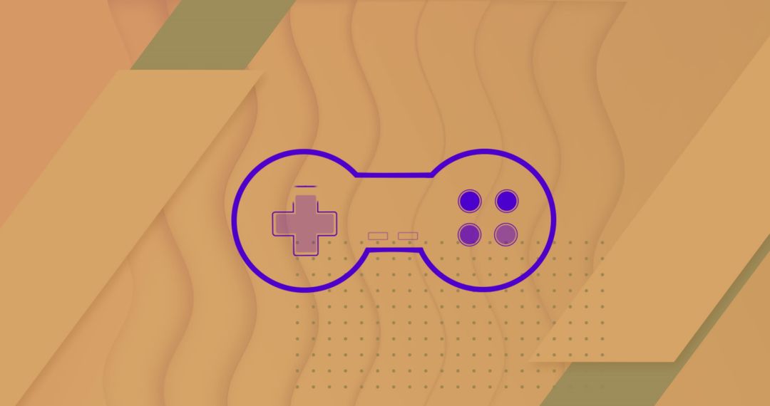 Digital Gamepad Icon on Abstract Orange Background