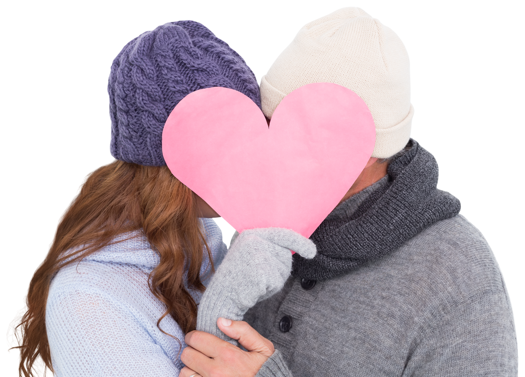 Transparent Romantic Couple in Winter Holding Heart Icon - Download Free Stock Images Pikwizard.com