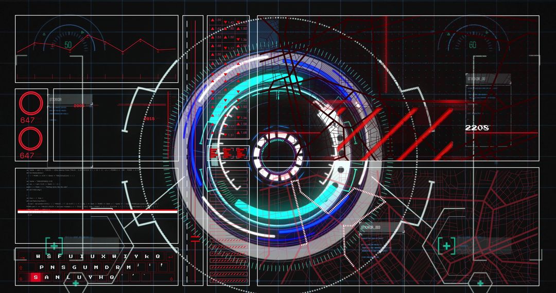 Futuristic Digital Interface with Abstract Graphical Elements