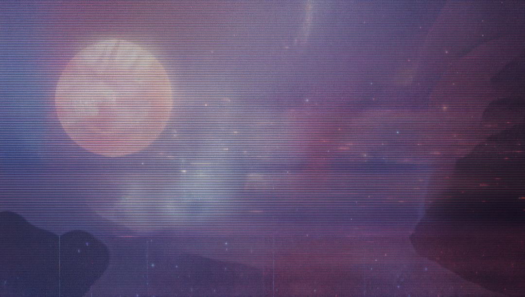 Glowing Cosmic Orb Above Alien Landscape