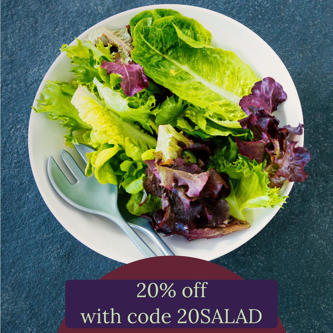 Fresh Garden Salad with Promotional Code for Discount - Download Free Stock Templates Pikwizard.com