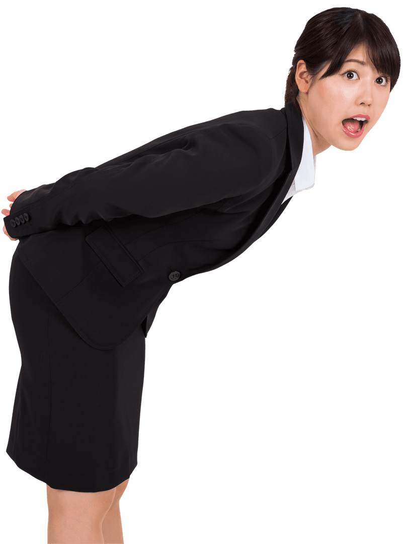 Surprised Businesswoman on Transparent Background