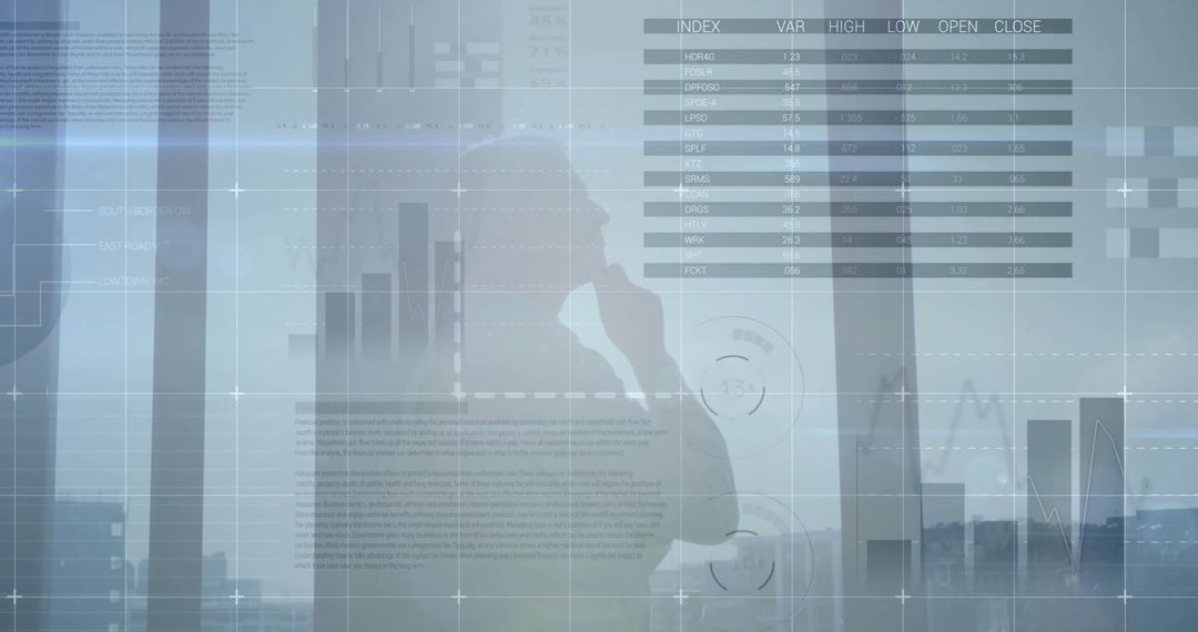 Caucasian Businessman Analyzing Virtual Financial Graph