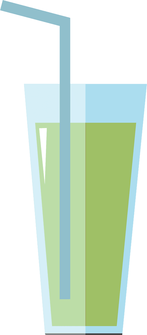 Refreshing Lemonade Glass with Straw on Transparent Background