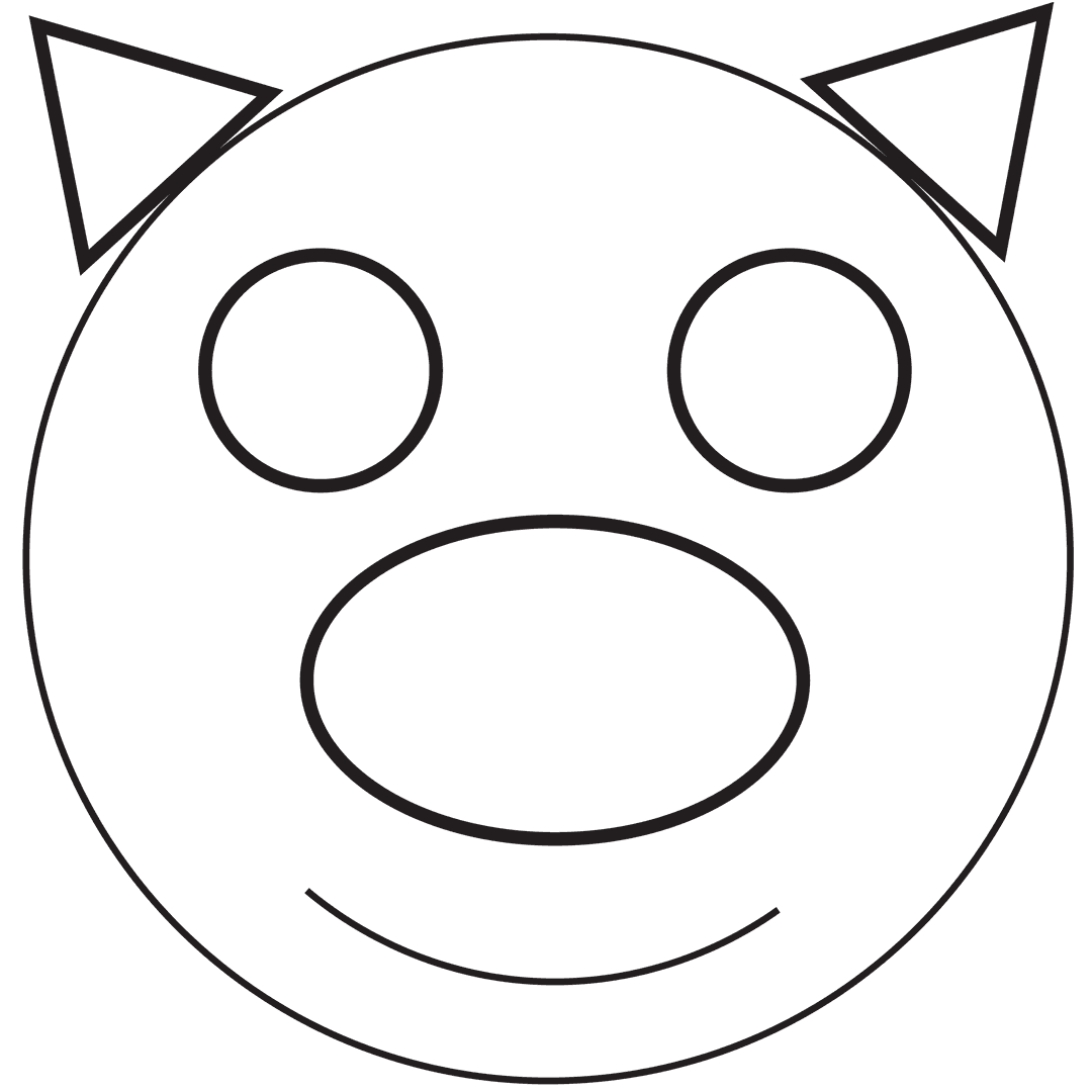 Transparent illustration of pig face symbol