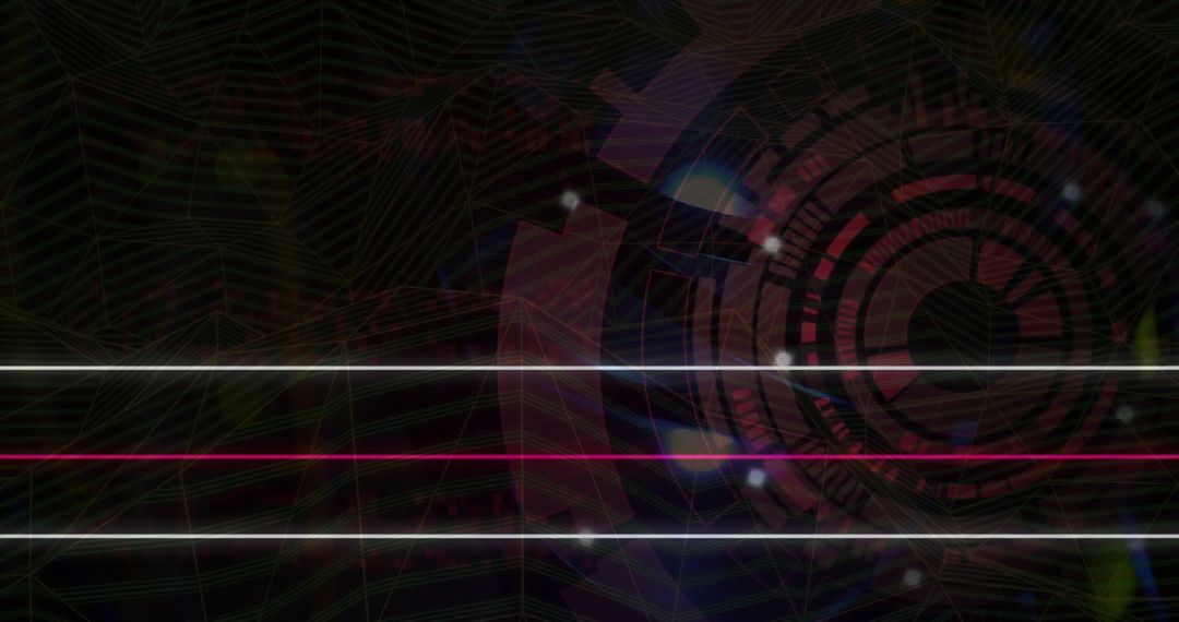 Futuristic Neon Lines and Scope on Black Background