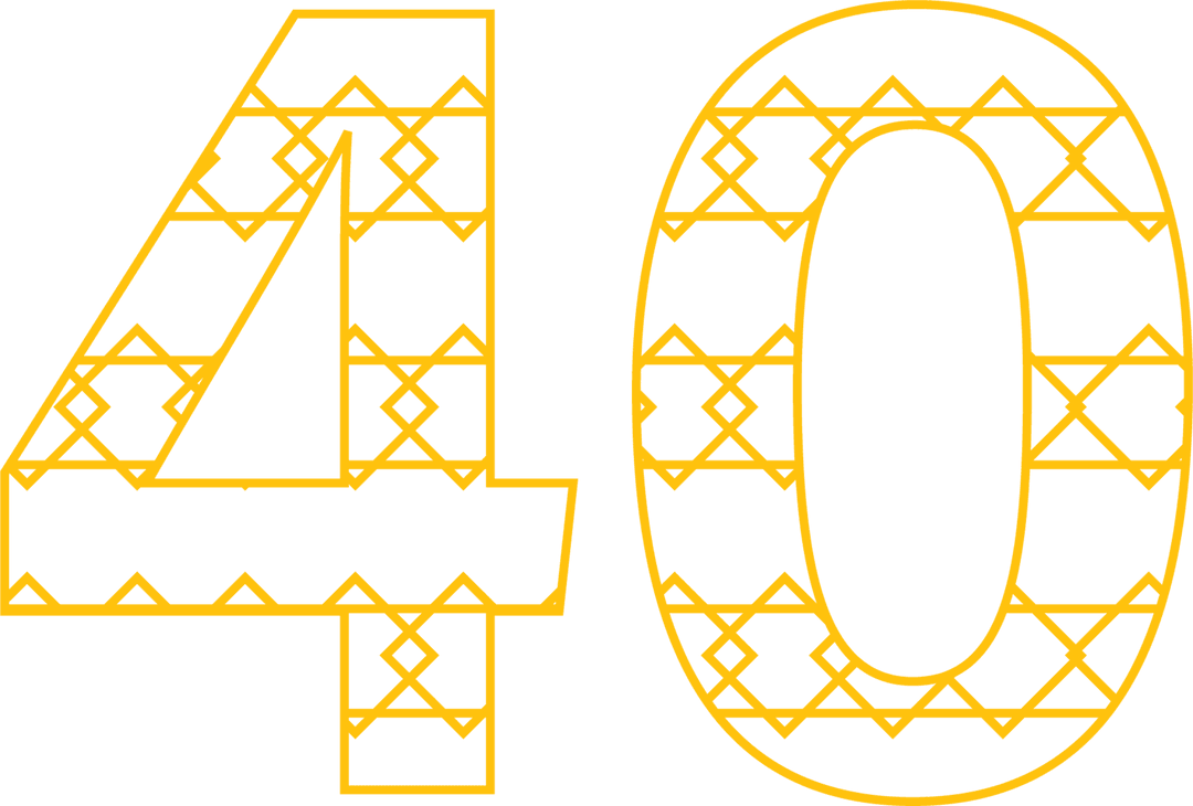 Festive Yellow 40 with Pattern on Transparent Background