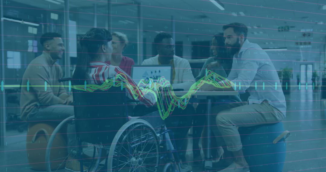 Inclusive Teamwork with Diverse Professionals Analyzing Financial Data