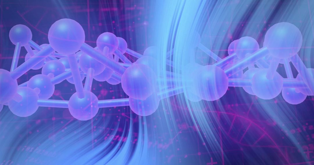 Futuristic DNA Strand with Digital Graphics