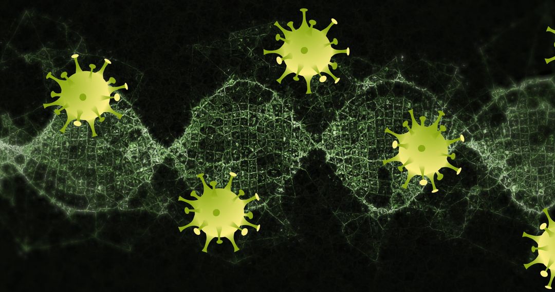 Futuristic Visualization of Virus and DNA Structure in Biotech Innovation