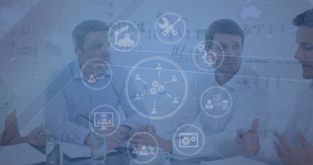 Business Team Discussing Network Connections and Technologies