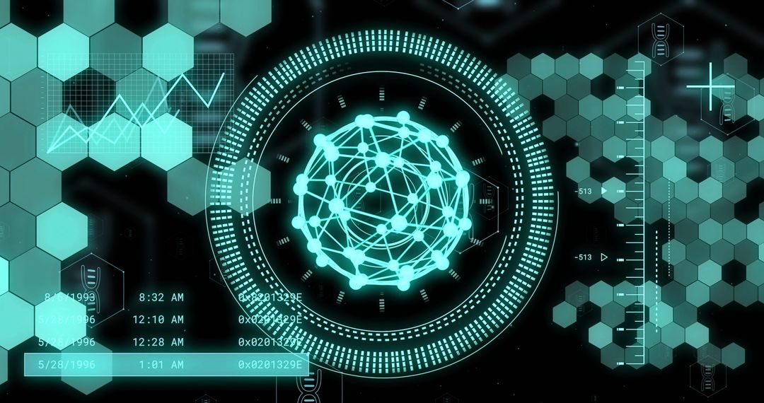 Futuristic Digital Interface with Global Communications