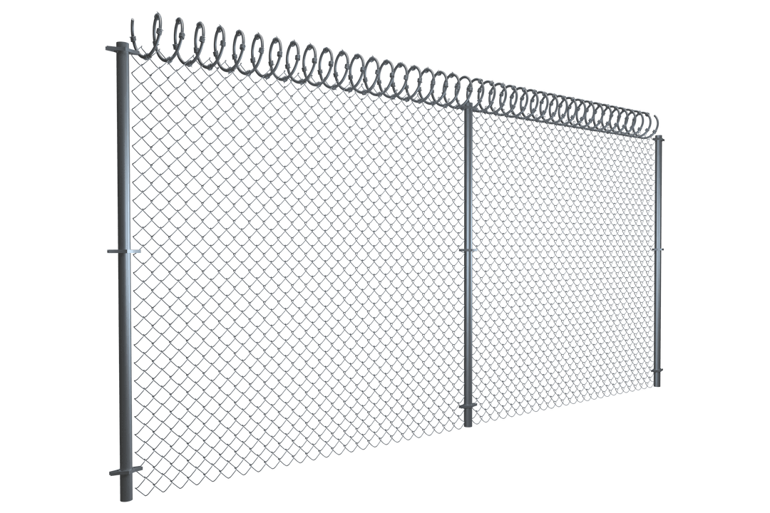 Transparent Barbed Wire Fence Illustration on Isolated Background