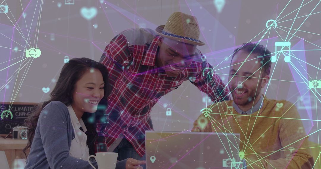 Diverse Team Collaborating on Innovative Digital Project