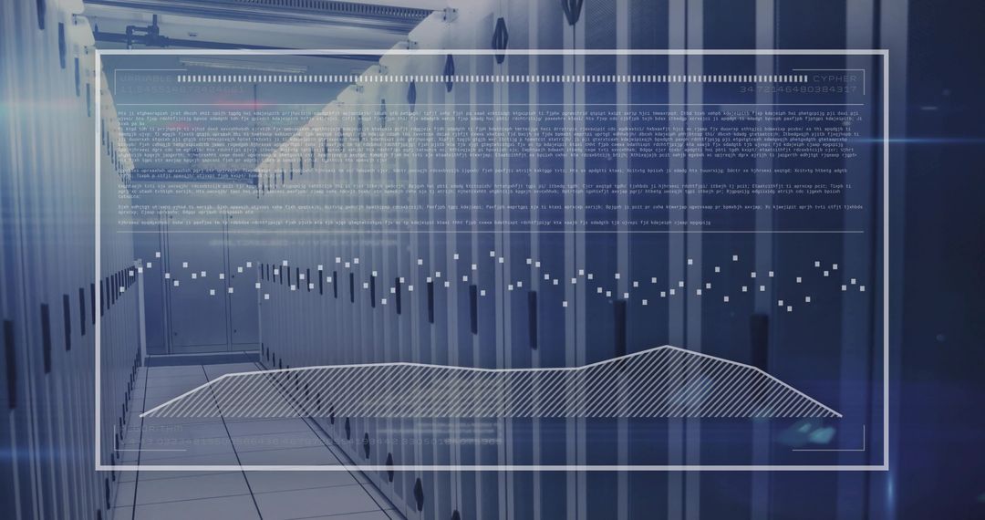 Futuristic Cybersecurity Data in Advanced Server Room