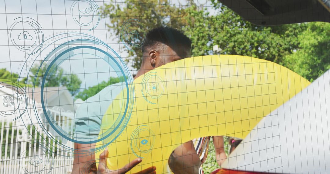 Couple Packing Car for Summer Adventure with Inflatable Toy