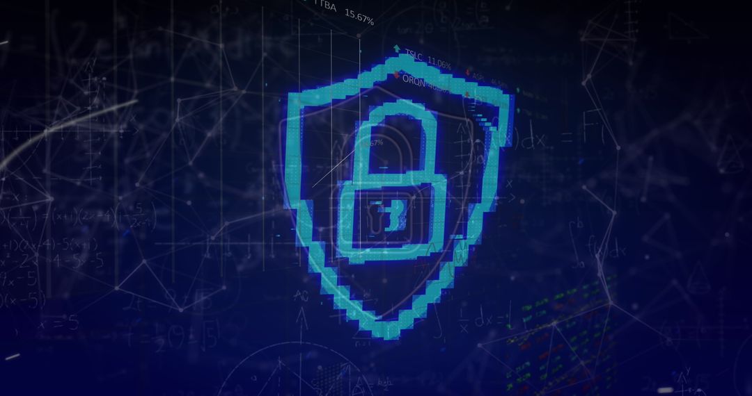 Digital Security Shield Icon Over Global Network Connections