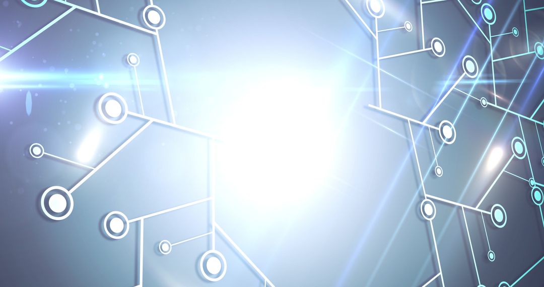Digital Network Connection Nodes with Glowing Background