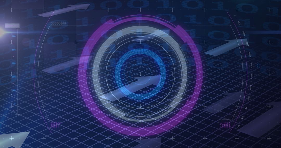 Futuristic Digital Interface with Abstract Binary Code