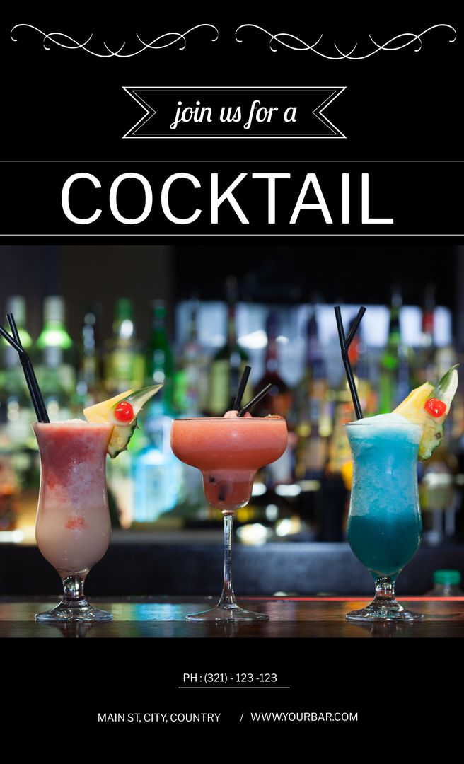 Inviting Cocktail Night Bar Promotion with Creative Design