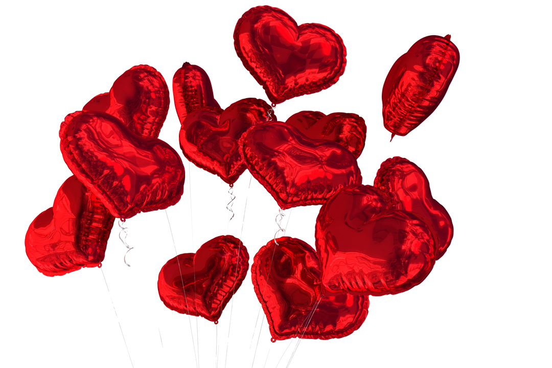 Red Heart Balloons on Transparent Background Isolated Digital Vector Illustration - Download Free Stock Images Pikwizard.com