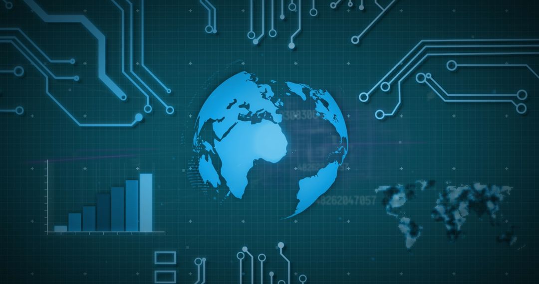 Global Data Processing with Circuit and Digital Interface Graphics