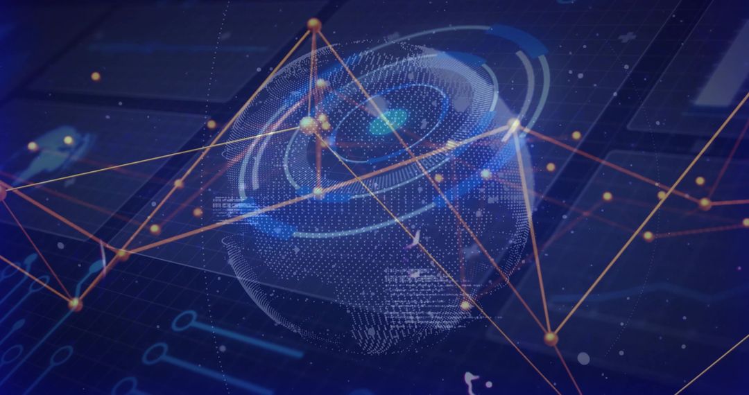 Futuristic Holographic Globe with Data Network Connections