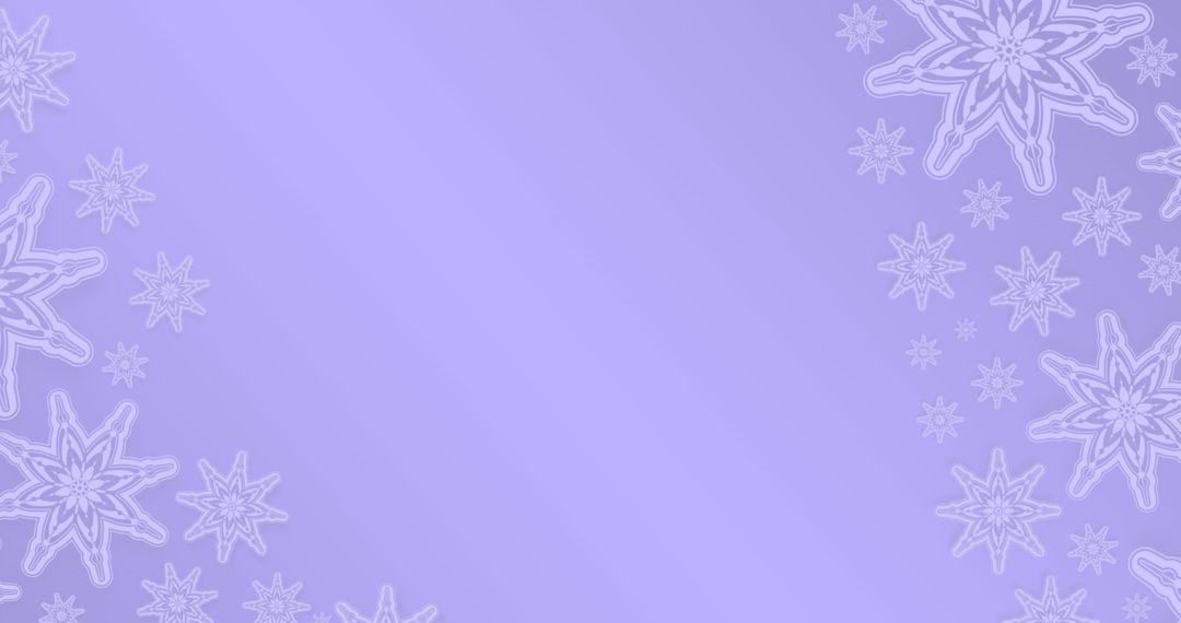 Snowflakes Create Delicate Winter Border with Soft Purple Background