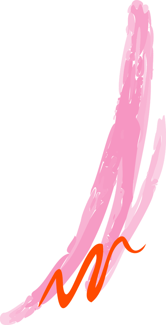 Abstract Pink and Orange Brush Strokes on Transparent Conceptual Backdrop