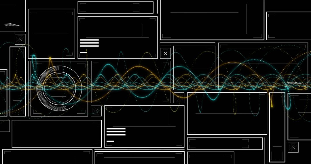 Abstract Digital Waveform Visualization in Futuristic Dashboard