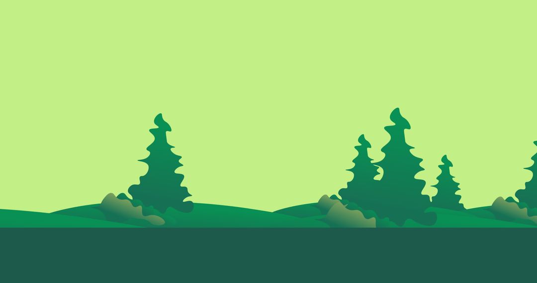 Lush Green Landscape Silhouette with Pine Trees - Free Images, Stock Photos and Pictures on Pikwizard.com