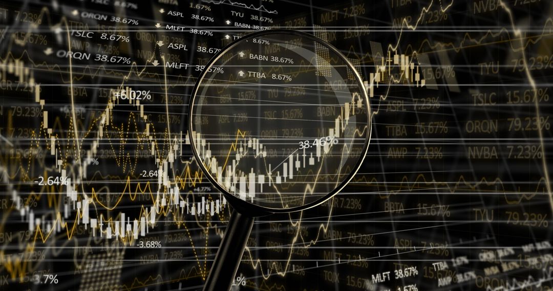 Magnifying Glass Analyzing Financial Data with Global Connections