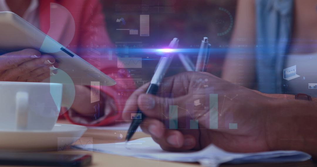 Business Team Analyzing Data on Digital Interface