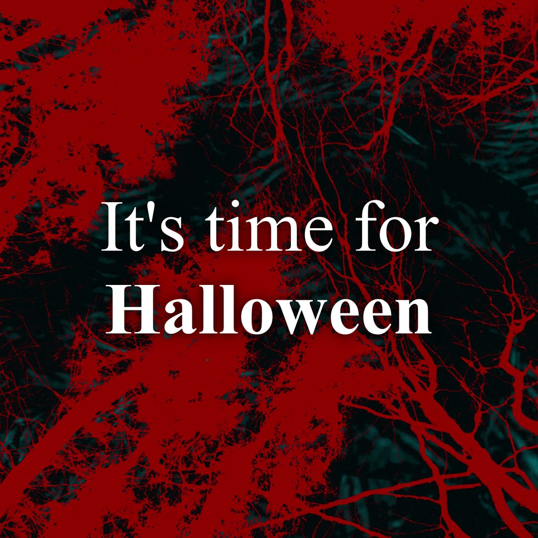 Spooky Halloween Message with Red Smoke and Brooding Background