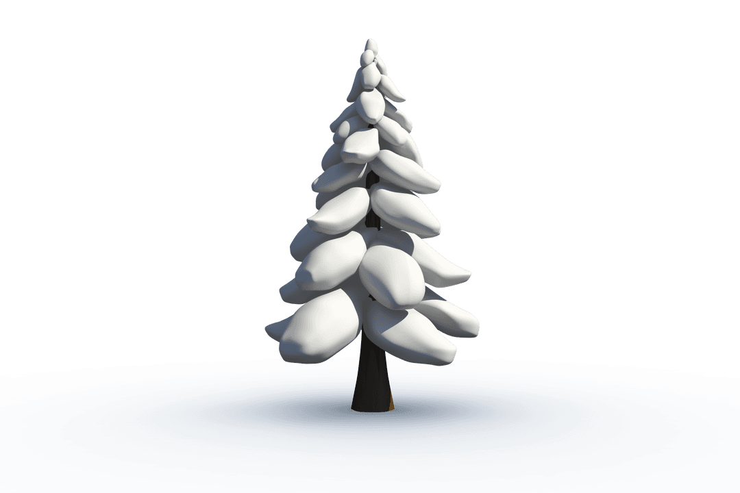 Transparent Snow-Covered Christmas Tree Illustration