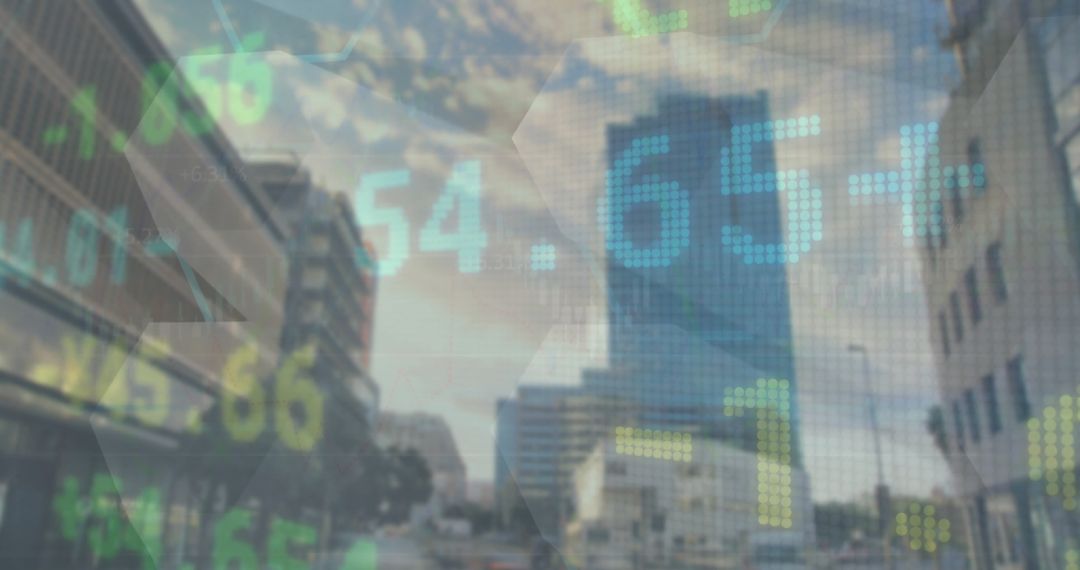 Digital Financial Data Merging with Modern Urban City Scene