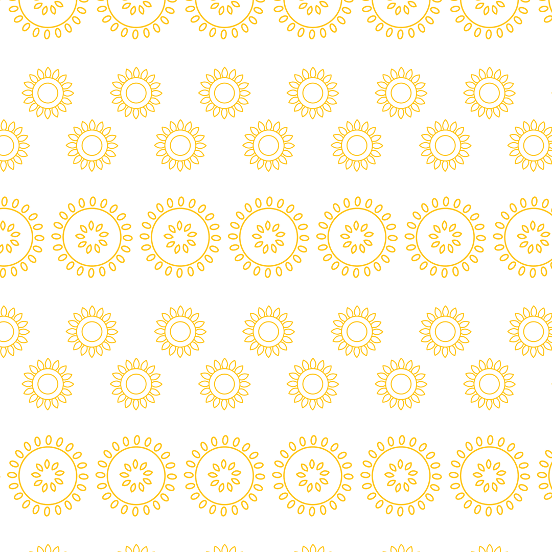 Yellow Floral Pattern with Isolated Transparent Background