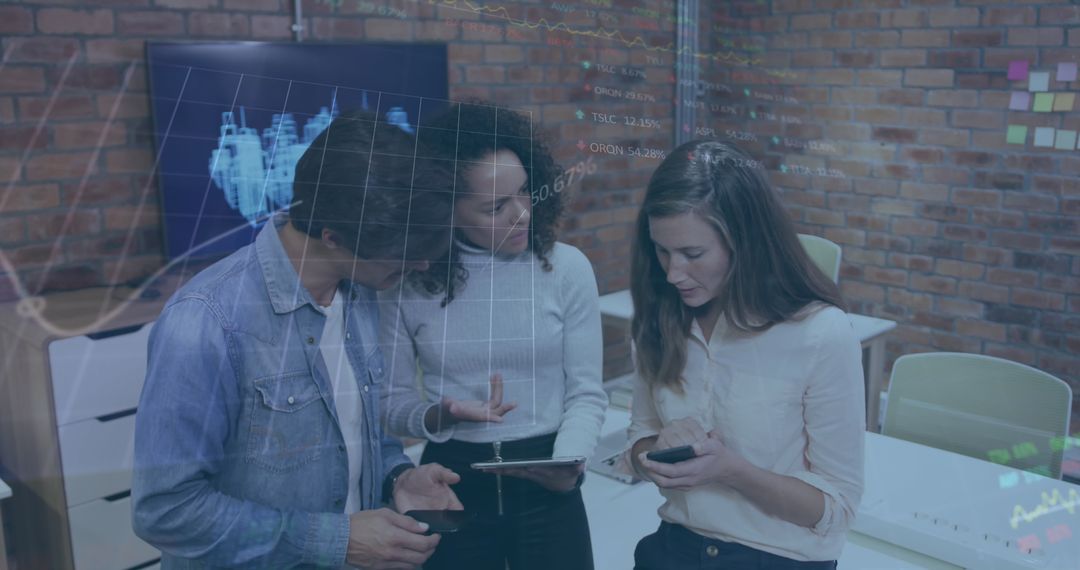 Collaborative Coworkers Analyzing Stock Market Data on Tablet