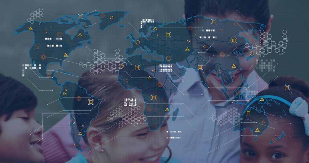 Innovative Education with Digital World Map Overlay in Classroom