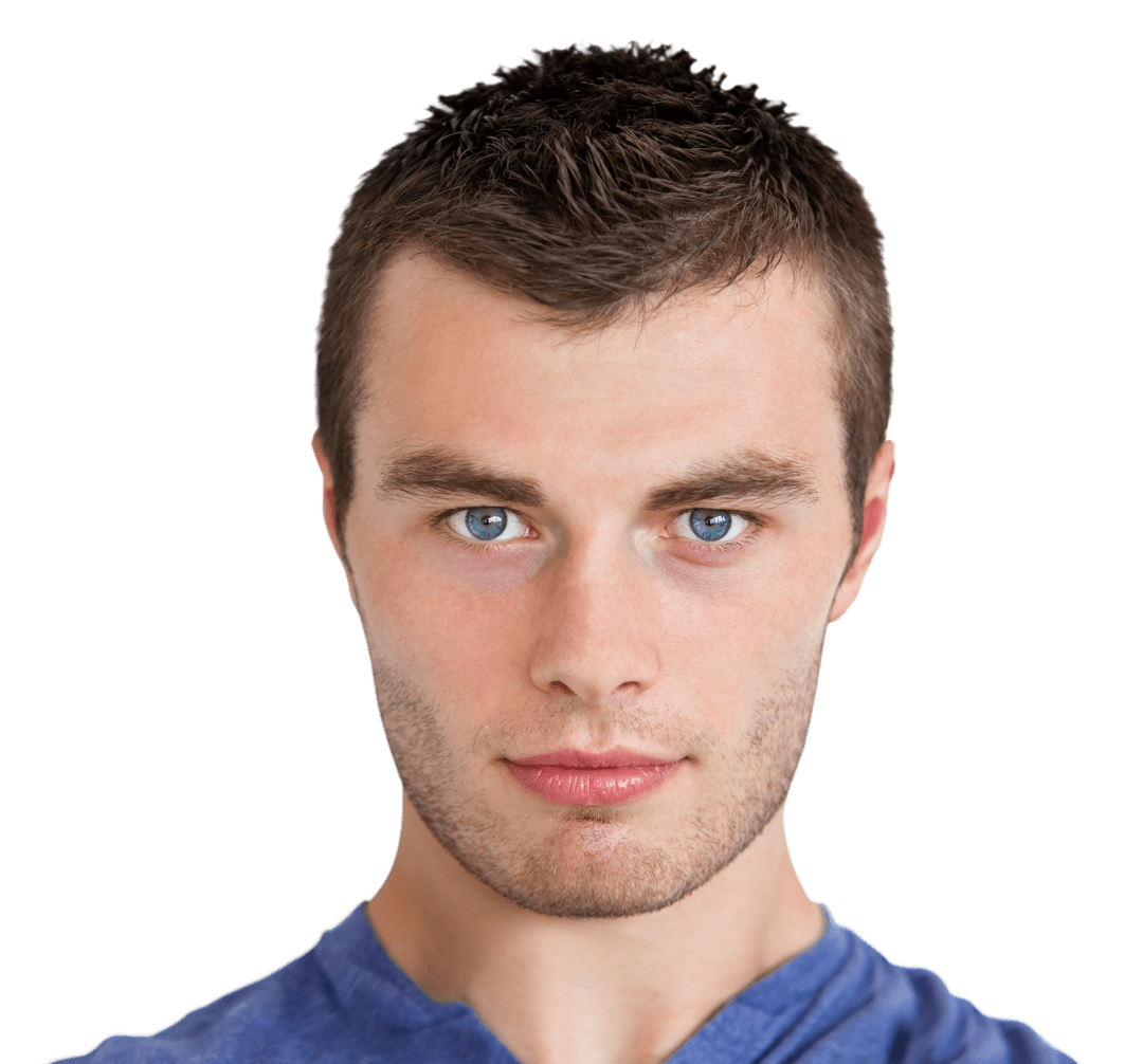 Confident Caucasian Man on Transparent Background