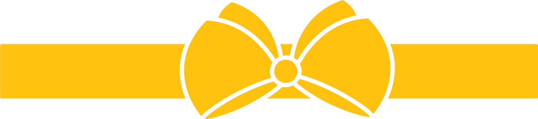 Yellow Ribbon with Bow on Transparent Background for Decorative Design