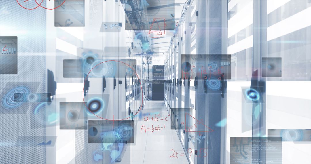 Abstract Visualization of Data Processing in Modern Server Room