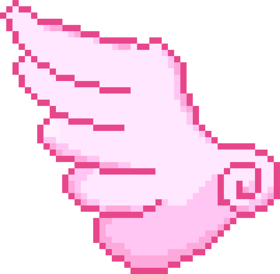 Pixel Art Pink Wing on Transparent Background