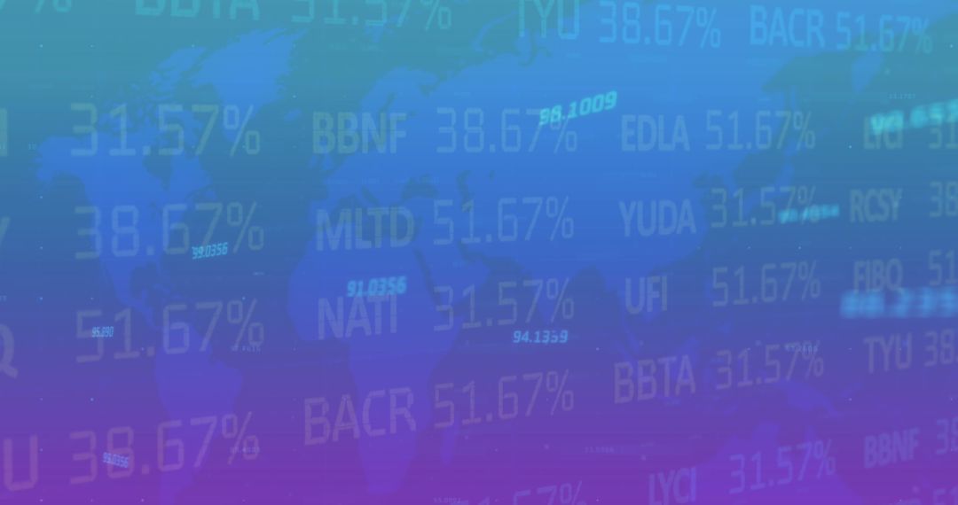 Financial Data Projection Over World Map