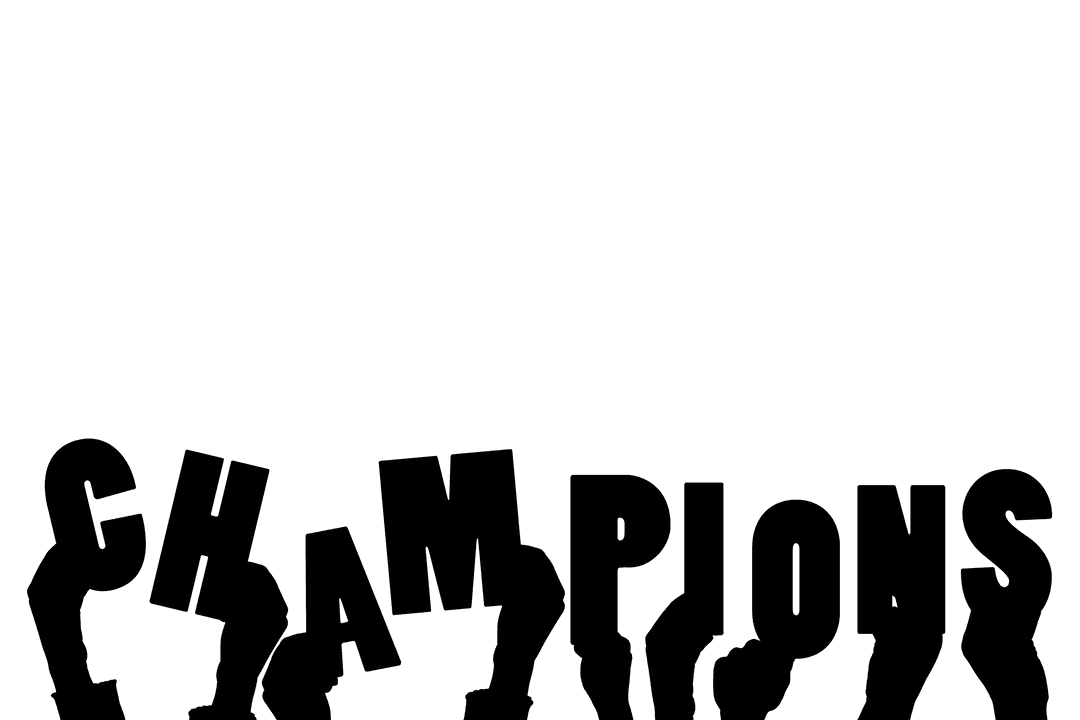 Sport Message with Hands on Transparent Background