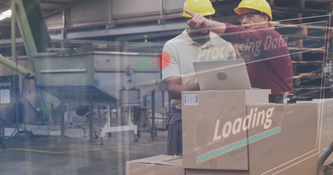 Warehouse Staff Utilizing Technology for Efficient Logistics Management