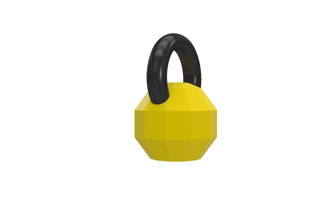 Geometric Yellow Kettlebell Illustration with Transparent Background