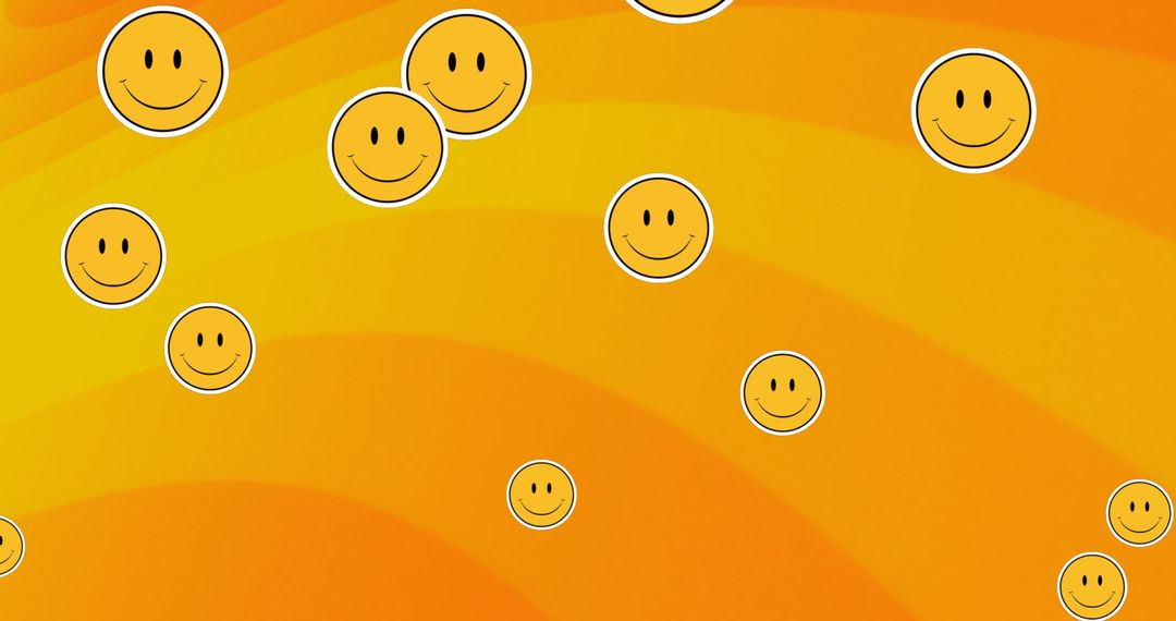 Smiley emojis on vibrant orange background