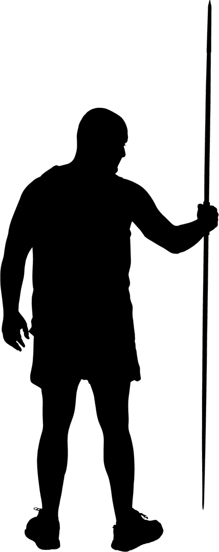 Transparent Silhouette Athlete Holding Javelin PNG Vector